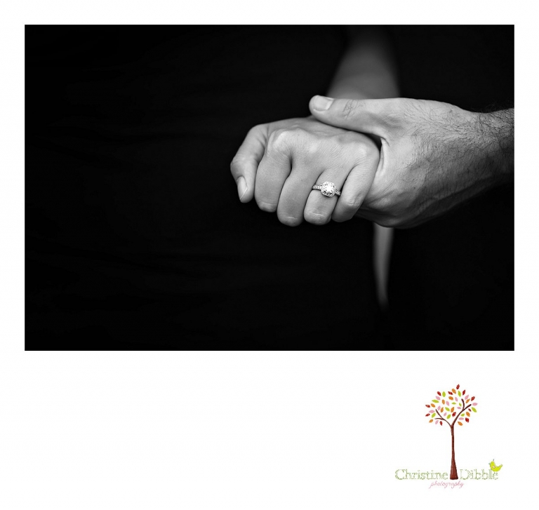 An engeged coupleshow off the engagement ring while Sonora, CA engagement and wedding photographer Christine Dibble Photography takes their photos.