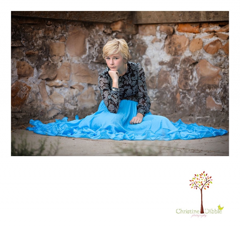 Sonora childrens photographer Christine Dibble Photography takes photos of a teen girl at Knights Ferry.