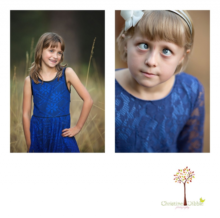 Sonora childrens photographer Christine Dibble Photography takes photos of two sisters posing and cutting up for the camera.
