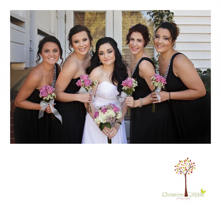 Christine Dibble Photography, Sonora and Reno wedding photographer, photographsa bride and her bridal party.