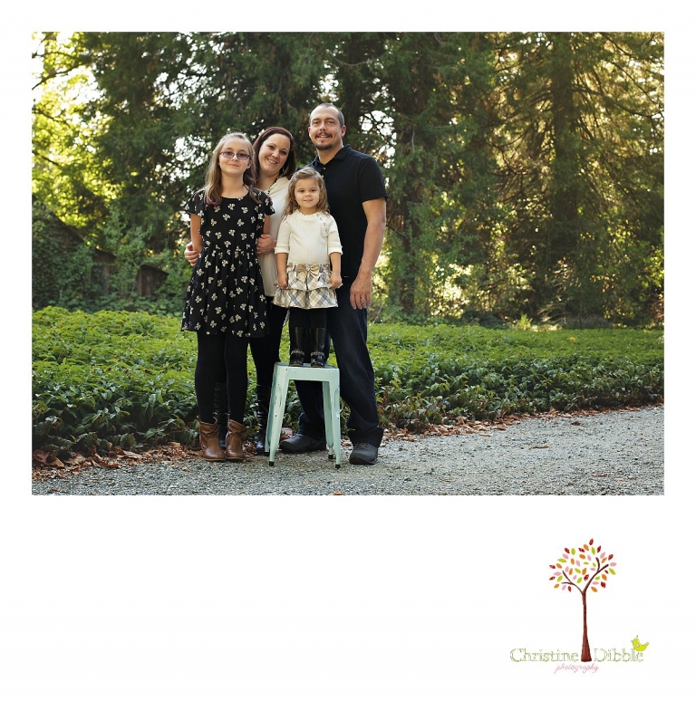 Sonora photography by Christine Dibble Photography captures photos of a family during mini sessions at Empire Mine State Park in Grass Valley.