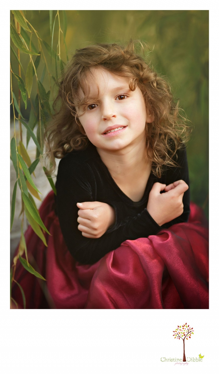 Best Sonora family photographer Christine Dibble Photography of a child in a fancy dress for outdoor portraits.