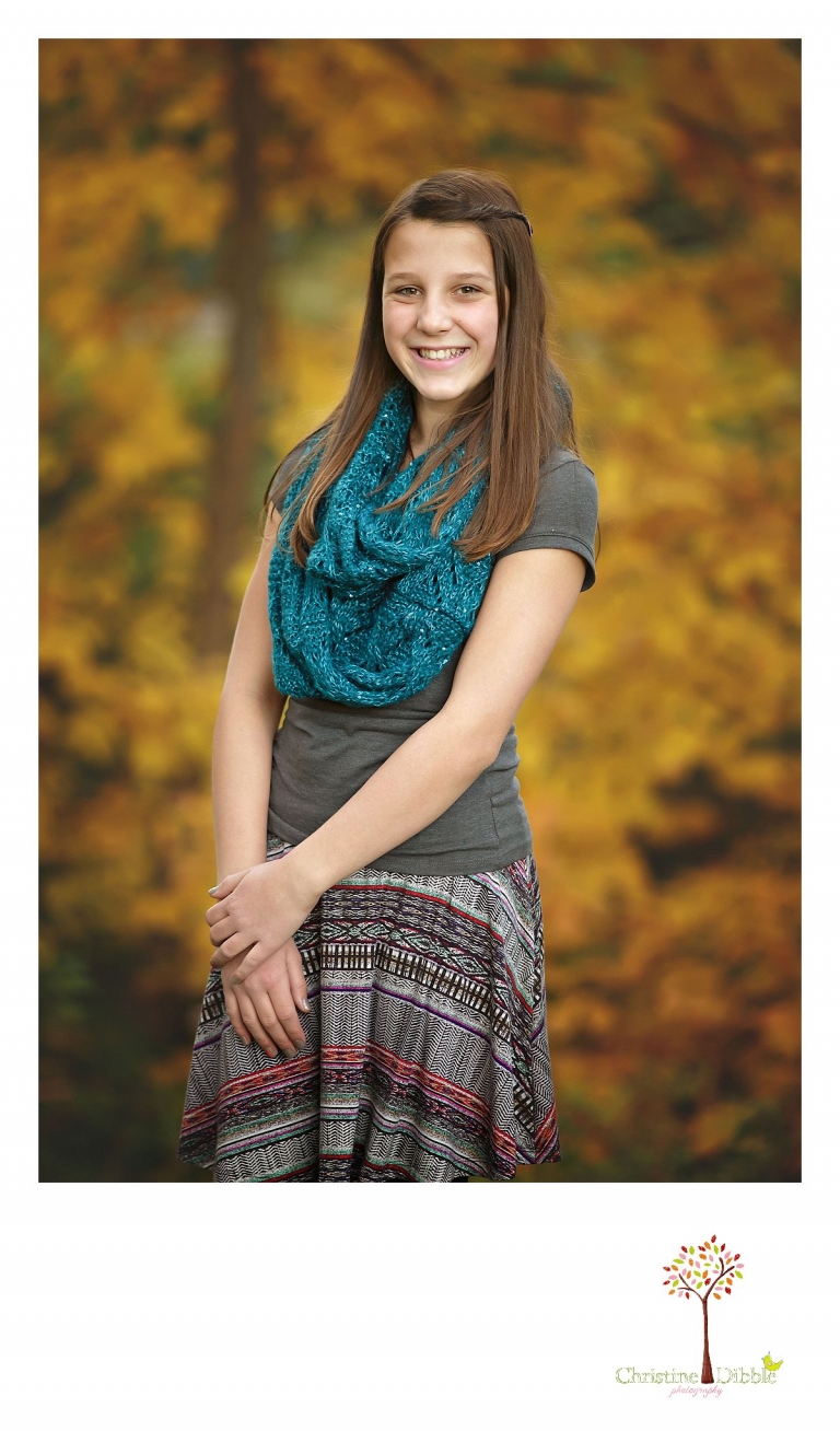 Sonora child and baby photographer Christine Dibble Photography takes first birthday portraits of teen siblings at Indigeny Reserve during the fall color burst.