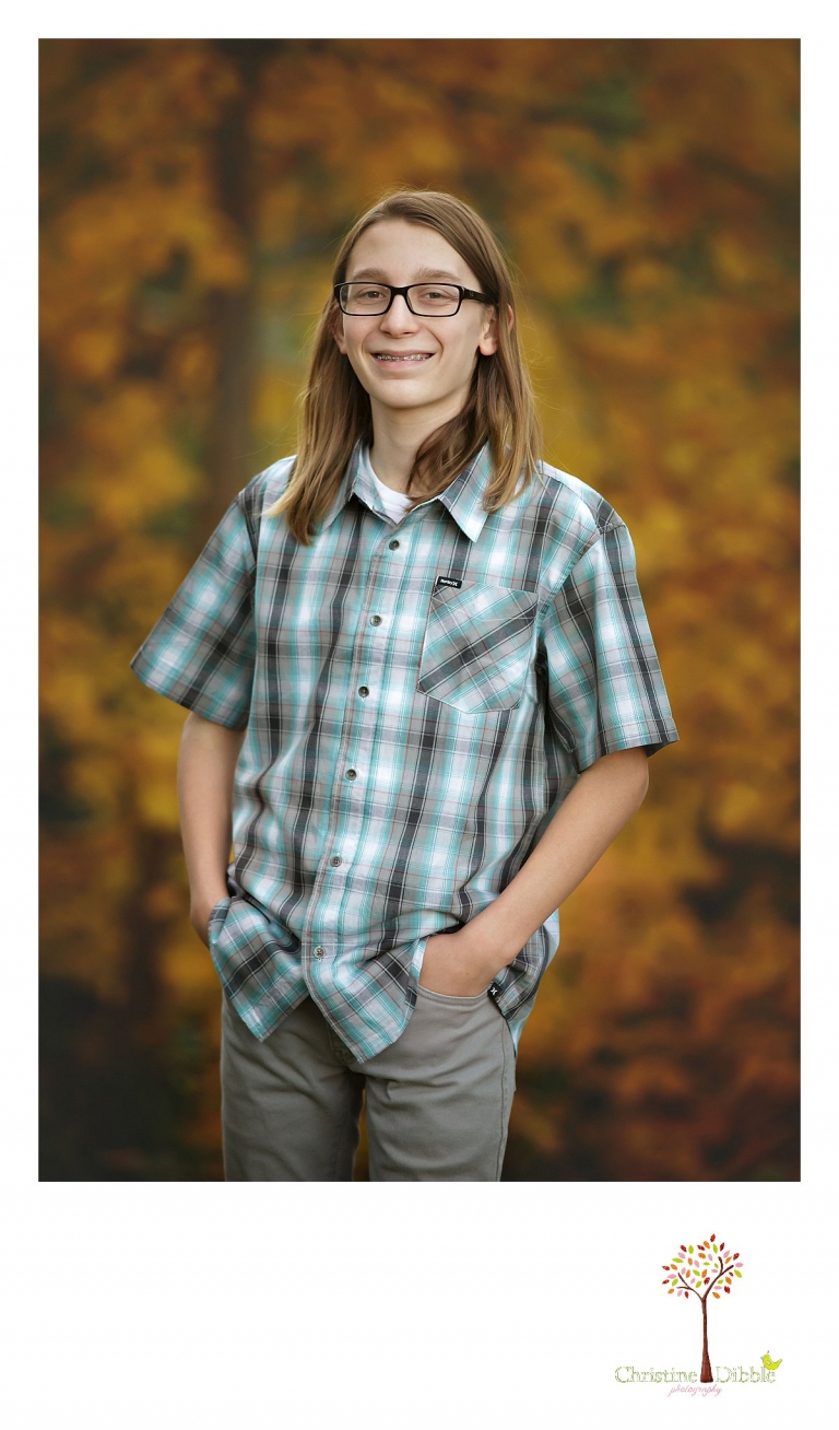 Sonora child and baby photographer Christine Dibble Photography takes first birthday portraits of teen siblings at Indigeny Reserve with fall color in the background.