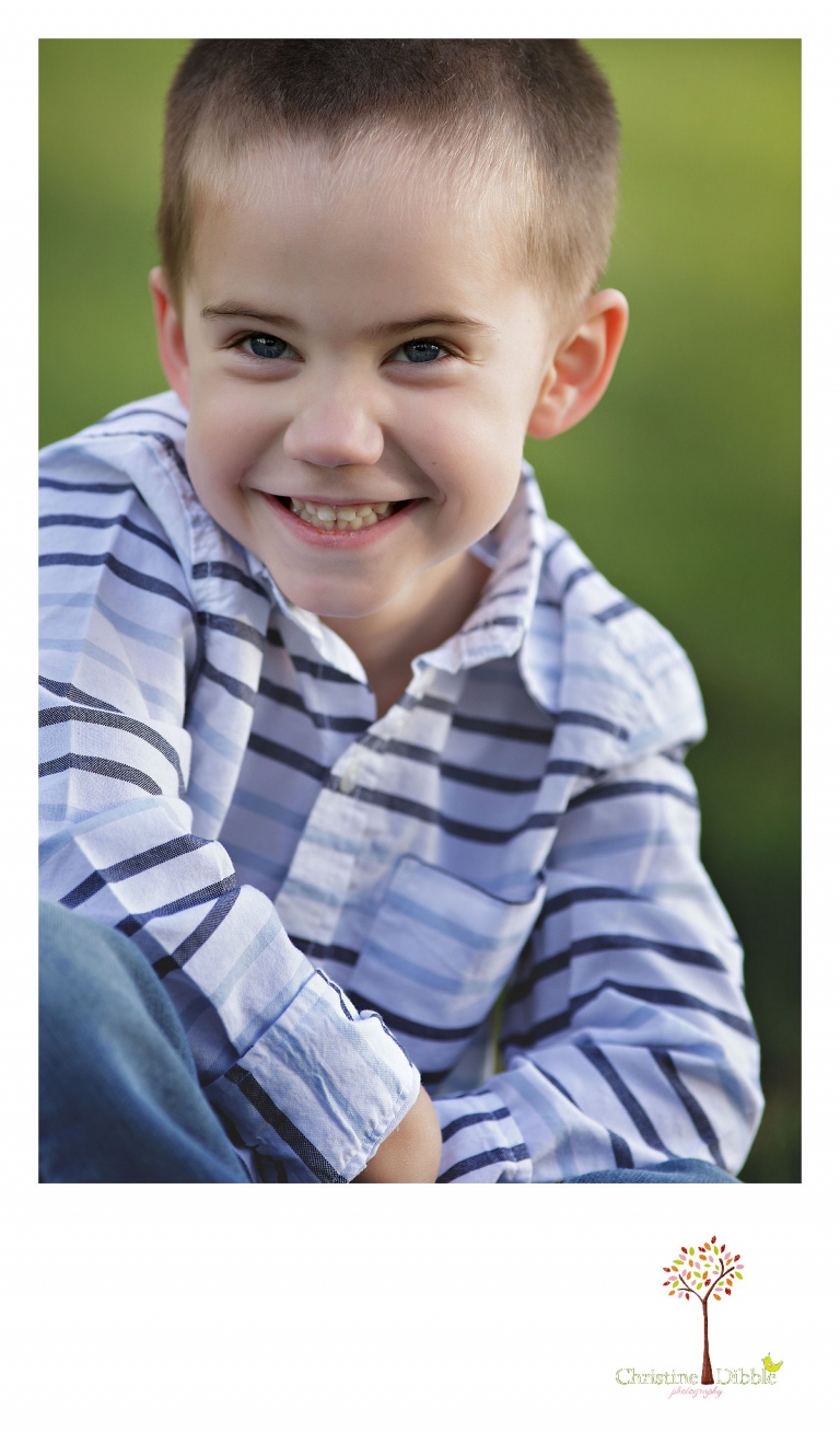 Sonora family photographer Christine Dibble Photography takes outdoor family photos at Indigeny Reserve including a head shot of a little boy alone.