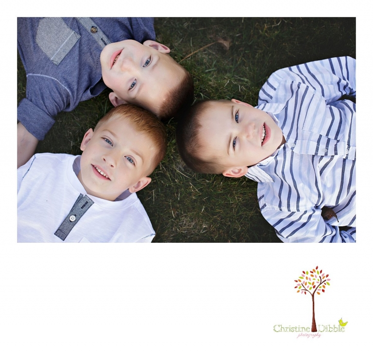 Sonora family photographer Christine Dibble Photography takes outdoor family photos at Indigeny Reserve of three boy cousins as they play.