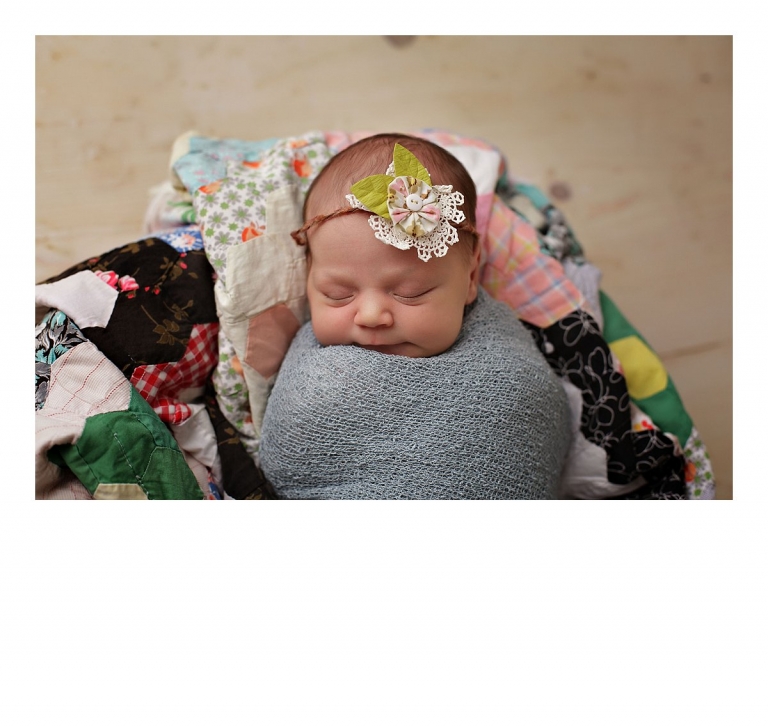 Sonora newborn photographer Christine Dibble Photography takes newborn portraits of babies sleeping in antique quilts.