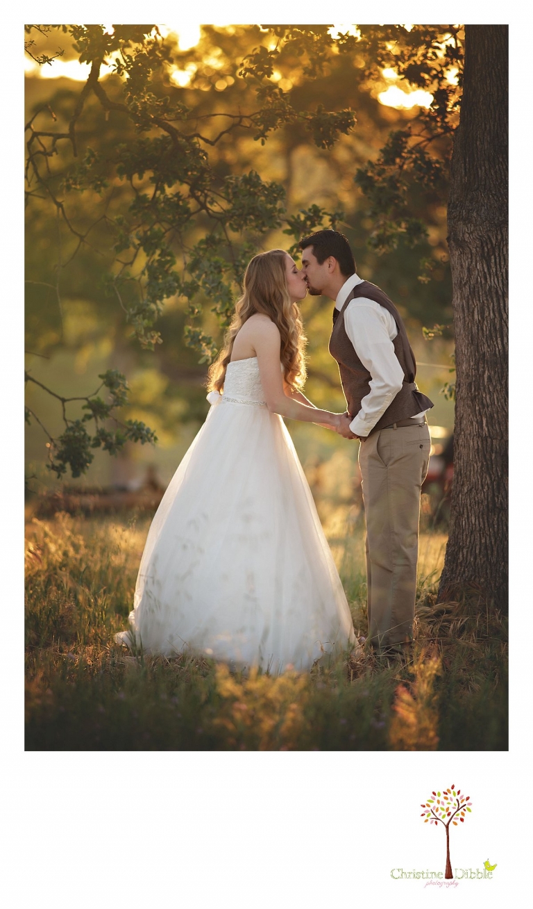 Sonora wedding photographer Christine Dibble Photography takes portraits of a bride and groom kissing before their wedding at Don Pedro Hacienda.