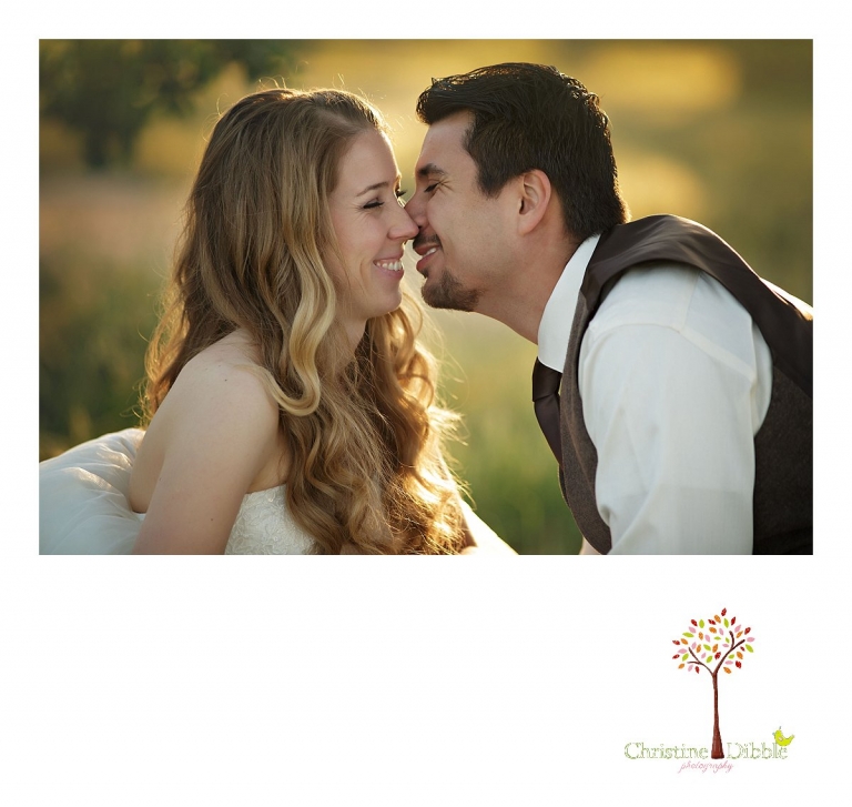 Don Pedro Hacienda photographer, Sonora wedding photographer Christine Dibble Photography takes photos of a bride and groom at sunrise as they kiss.