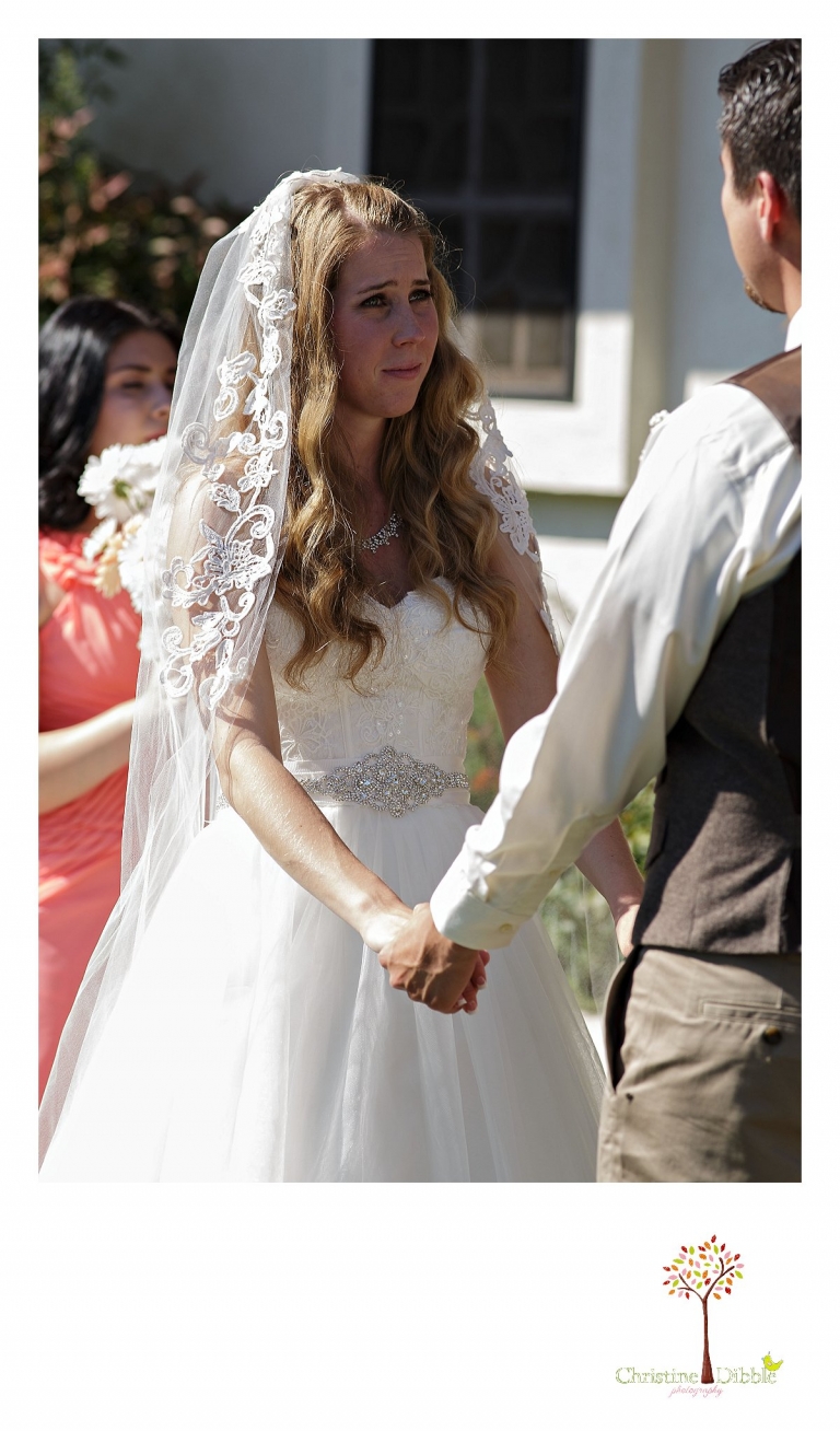 Don Pedro Hacienda photographer, Sonora wedding photographer Christine Dibble Photography photographs the bride's face during the vows.