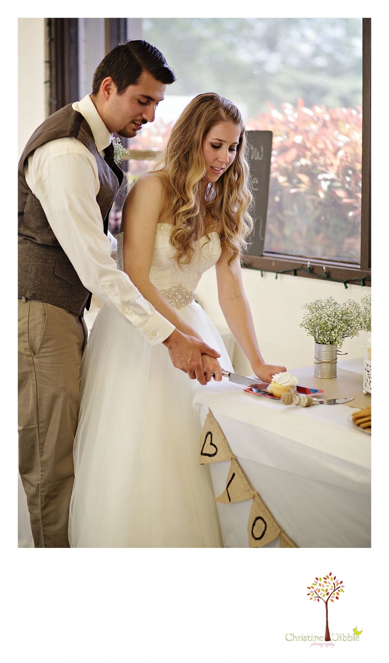 Don Pedro Hacienda photographer, Sonora wedding photographer Christine Dibble Photography captures the bride and groom cutting the cake.