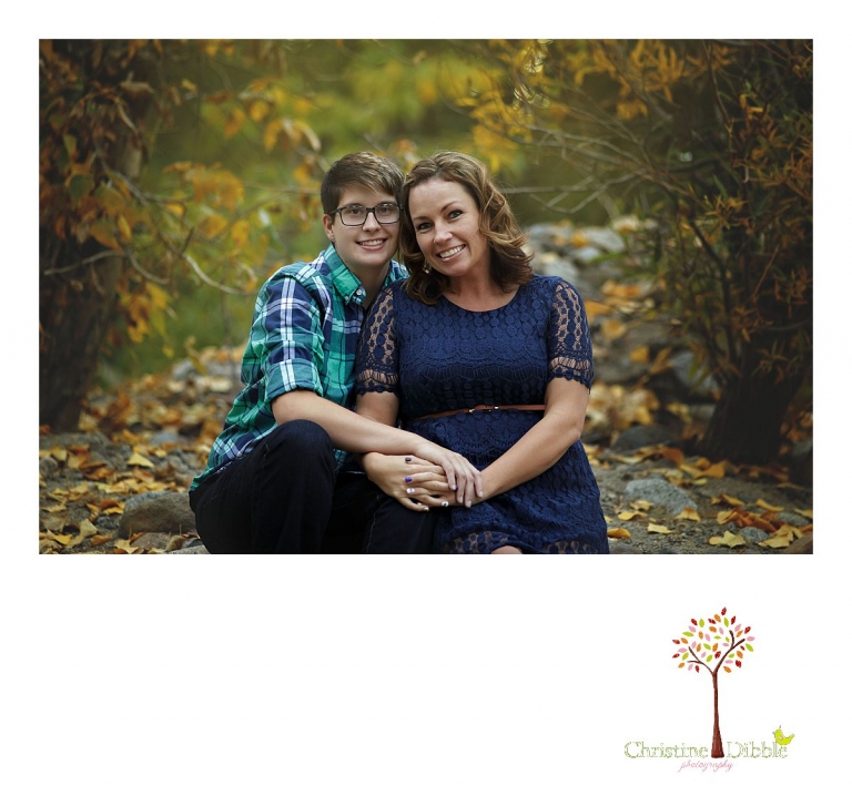 Sonora and Reno family and wedding photographer Christine Dibble Photography takes fall family and couple portraits with fall color at Galena Park.