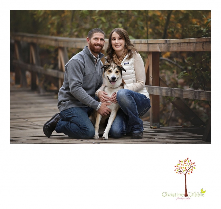 Sonora and Reno family and wedding photographer Christine Dibble Photography takes photos of a couple and their dog during engagement photos at Galena Park.