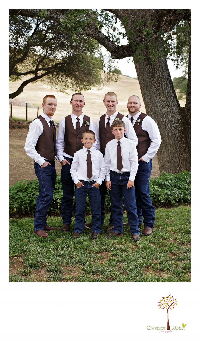 Sonora, CA wedding photography by Christine Dibble Photography takes photos of the groom and his groomsmen before his wedding ceremony.