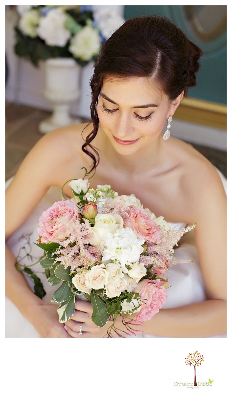 Sonora wedding photographer Christine Dibble Photography photographs a Twain Harte Tree Farm wedding and the bride's long eyelashes.
