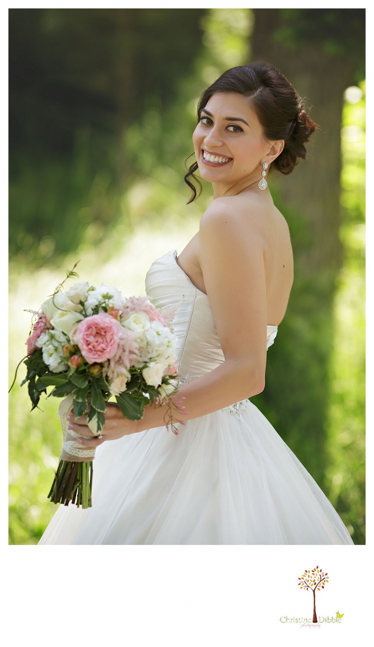 Sonora wedding photographer Christine Dibble Photography photographs a Twain Harte Tree Farm wedding and the beautiful bride.