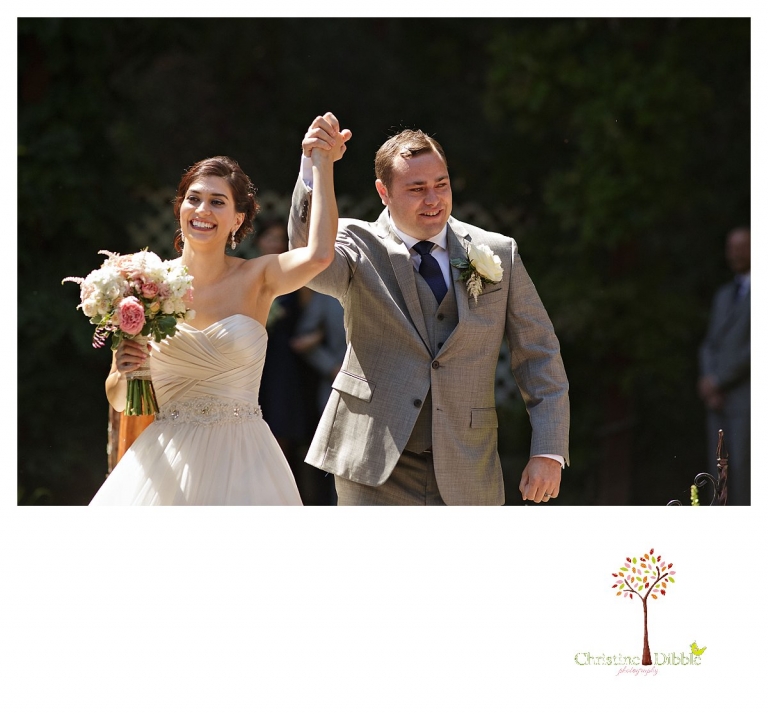 Sonora wedding photographer Christine Dibble Photography photographs a Twain Harte Tree Farm wedding and the bride and groom after the ceremony.