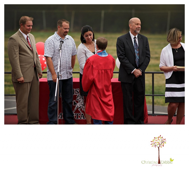 Sonora graduation and senior portrait photographer Christine Dibble Photography takes eighth grade graduation photos of a cowboy in his eighth grade graduation ceremony.