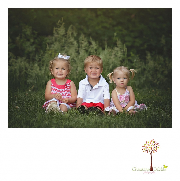 Twain Harte Tree Farm and Sonora child photographer Christine Dibble Photography takes photos of three visiting cousins.