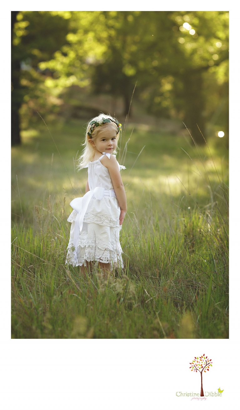 Sonora child photographer Christine Dibble Photography takes photos of flower girl dresses for Hopefully Romantic.