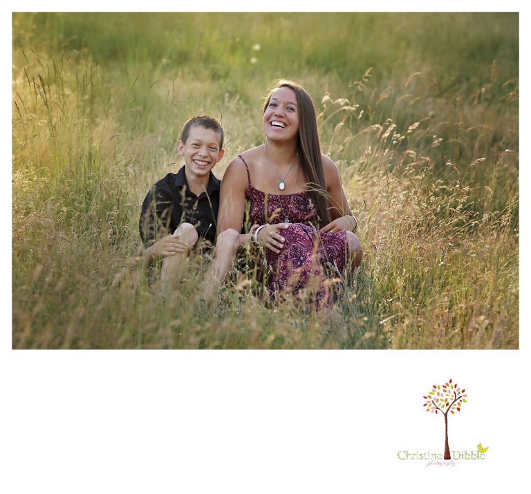 Sonora family photographer Christine Dibble Photography takes family portraits of a family celebrating their daughter's college graduation and son's eighth grade graduation.