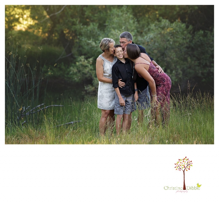 Sonora family photographer Christine Dibble Photography takes family portraits of a family celebrating their daughter's college graduation and son's eighth grade graduation.