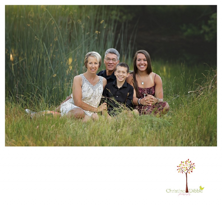 Sonora family photographer Christine Dibble Photography takes family portraits of a family celebrating their daughter's college graduation and son's eighth grade graduation.