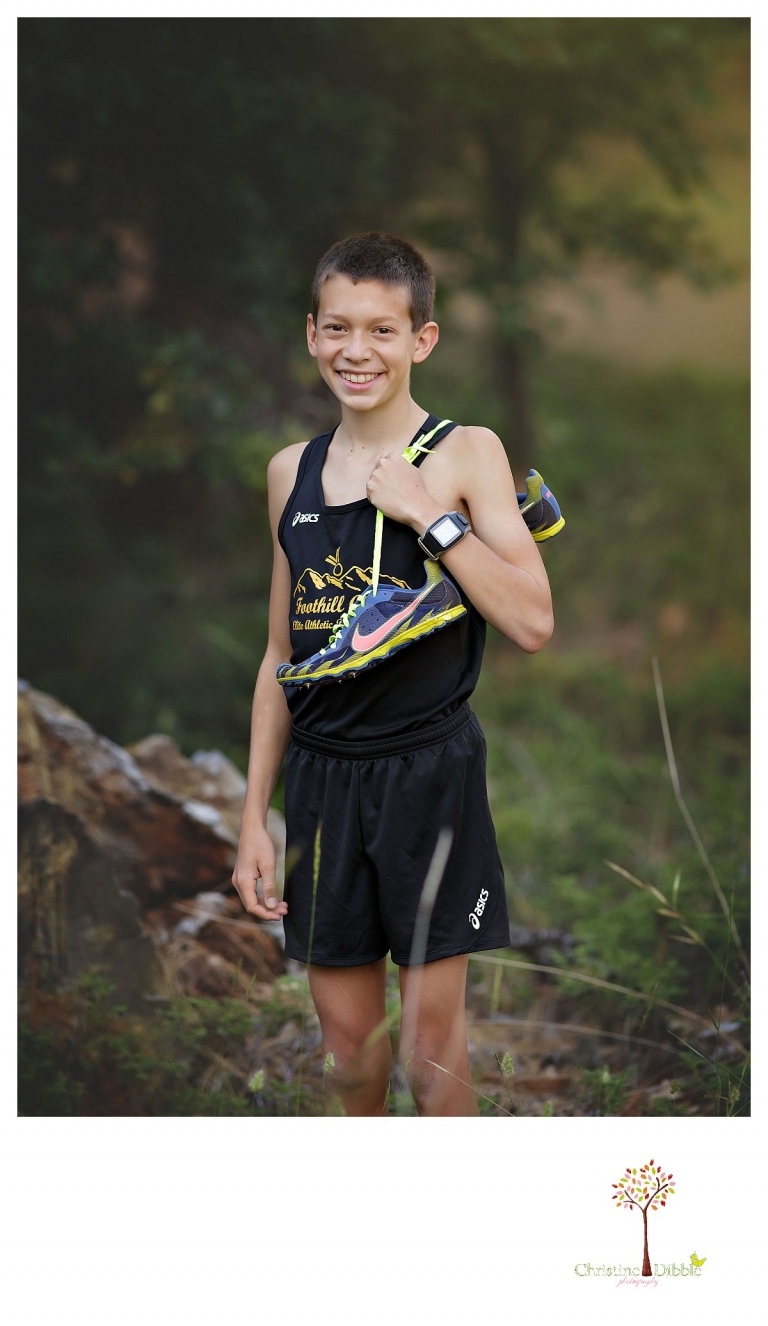 Sonora family photographer Christine Dibble Photography takes family portraits of a family celebrating their daughter's college graduation and son's eighth grade graduation.