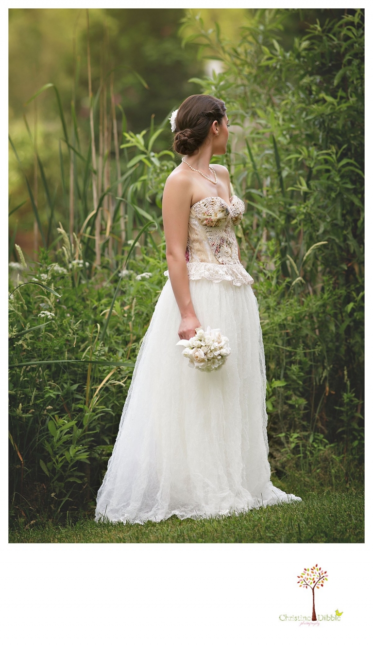 Christine Dibble Photography, Sonora wedding photographer, takes photos of wedding dresses and accessories made by Hopefully Romantic.