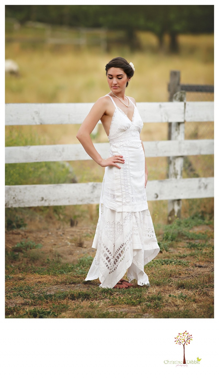 Sonora wedding photographer Christine Dibble Photography takes photos of Hopefully Romantic wedding and flower girl dresses.