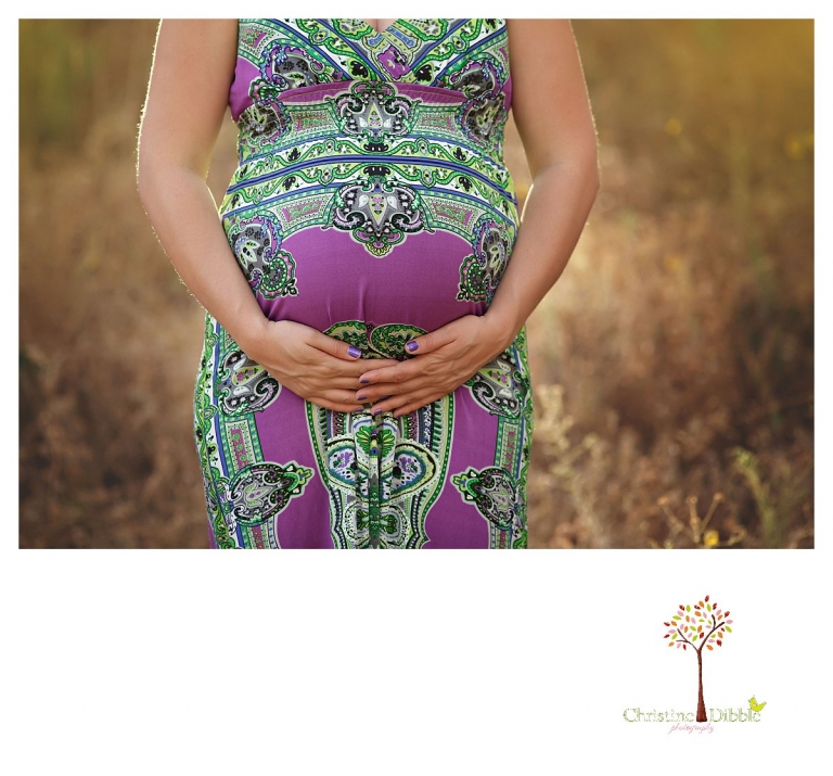 Sonora maternity photography session by Christine Dibble Photography shows a pregnant woman holding her beautiful belly.