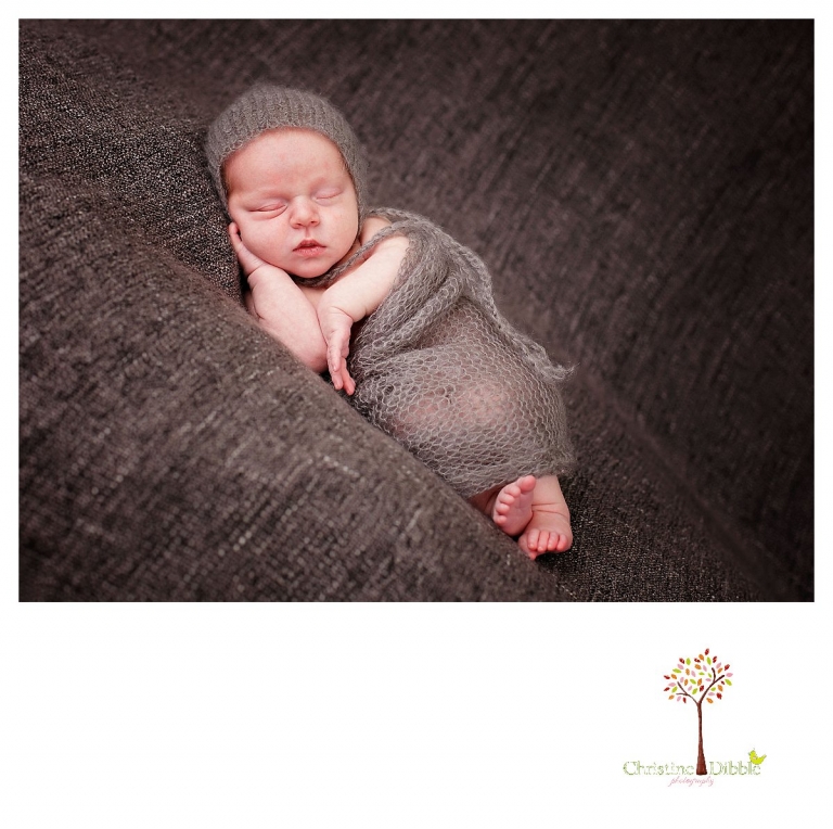 Christine Dibble Photography takes Sonora newborn photography portraits of newborns in mohair wraps and bonnets as they sleep.