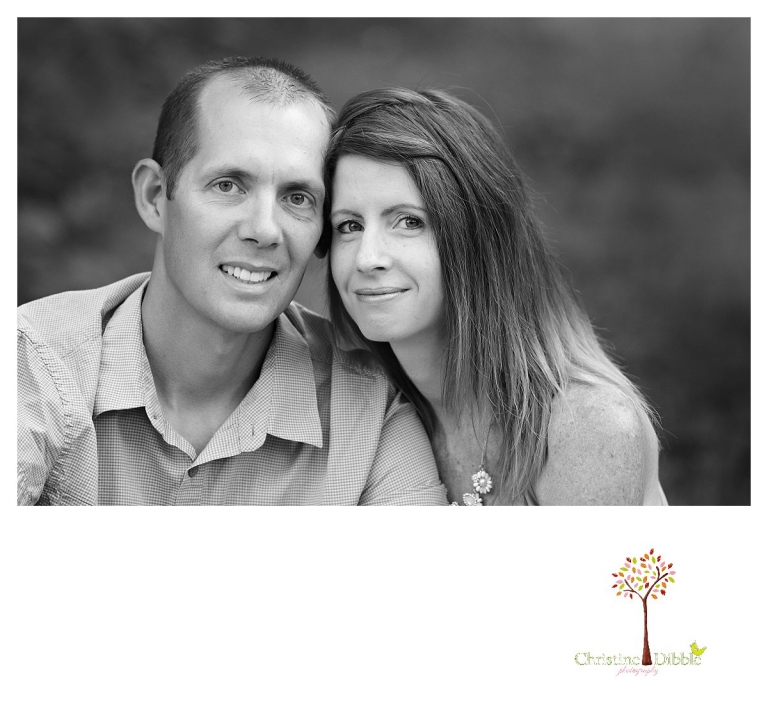 Sonora family photographer Christine Dibble Photography takes a black and white couple portrait.