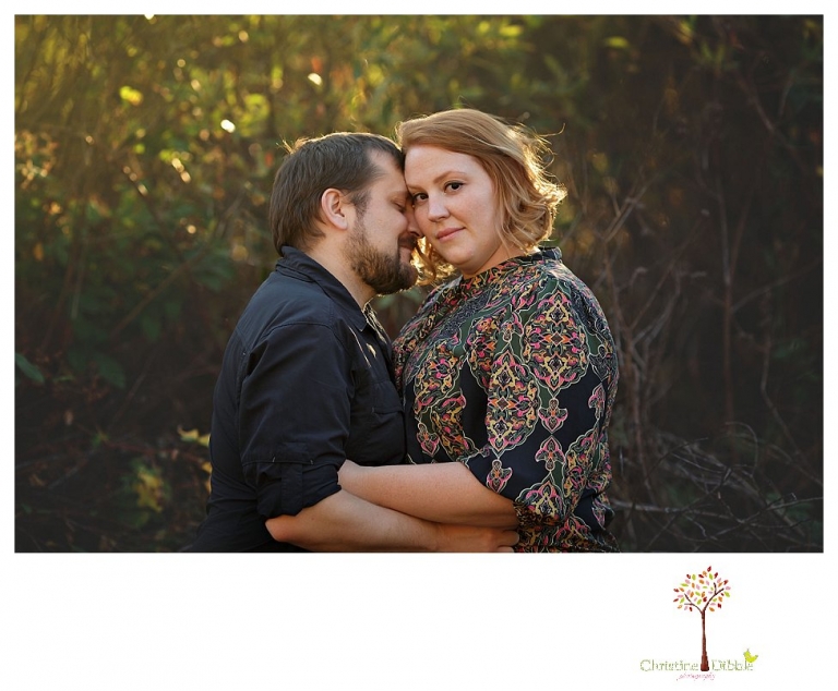 Sonora engagement and couple's portrait photographer Christine Dibble Photography takes photos of couples laughing, kissing, cuddling and having fun outdoors in golden sunlight.