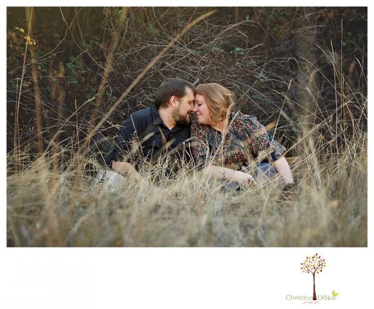 Sonora engagement and couple's portrait photographer Christine Dibble Photography takes photos of couples laughing, kissing, cuddling and having fun outdoors in golden sunlight.
