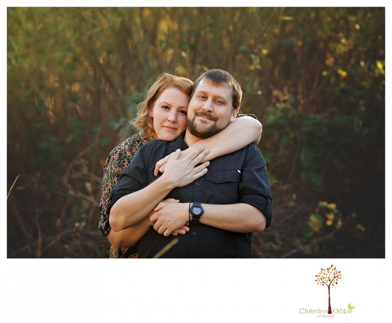 Sonora engagement and couple's portrait photographer Christine Dibble Photography takes photos of couples laughing, kissing, cuddling and having fun outdoors in golden sunlight.