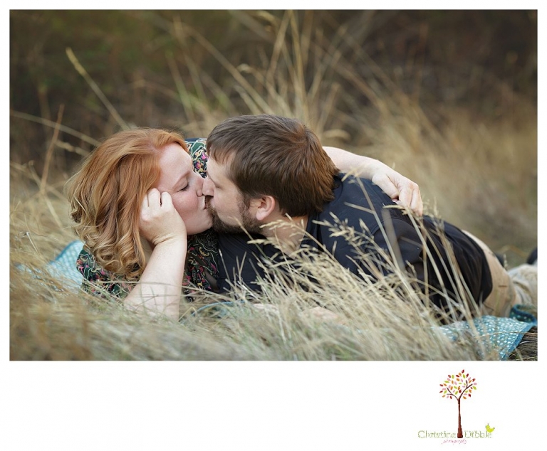 Sonora engagement and couple's portrait photographer Christine Dibble Photography takes photos of couples laughing, kissing, cuddling and having fun outdoors in golden sunlight.