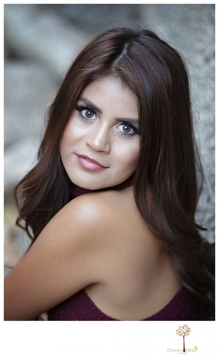 Sonora senior portrait photographer Christine Dibble Photography takes senior portraits of a beautiful Gustine High School Class of 2016 senior at Knights Ferry.