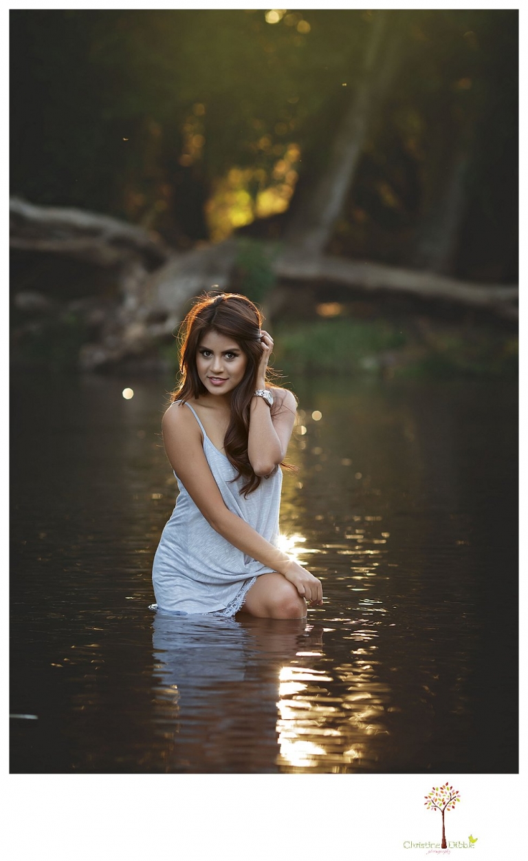 Sonora senior portrait photographer Christine Dibble Photography takes senior portraits of a beautiful Gustine High School Class of 2016 senior at Knights Ferry.