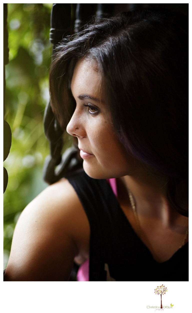 Sonora photographer Christine Dibble Photography takes a Summerville High senior's portraits in the downtown Sonora parking garage with a dance inspired theme.