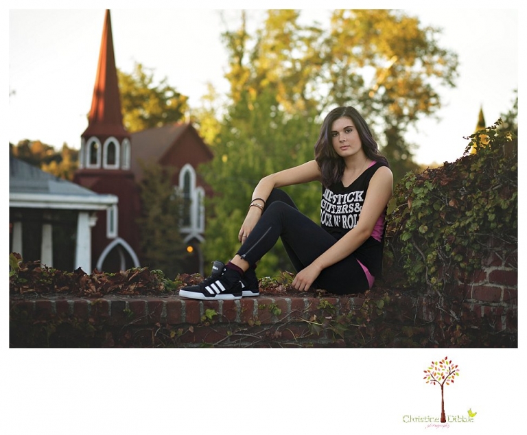 Sonora photographer Christine Dibble Photography takes a Summerville High senior's portraits in the downtown Sonora parking garage with a dance inspired theme.