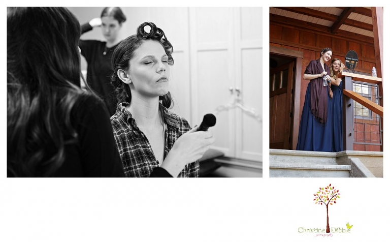 Calaveras Big Trees wedding photographed by Sonora and Arnold wedding photographer Christine Dibble Photography at a cabin in Arnold, Big Trees Park, and the reception at Jack Knight Hall.