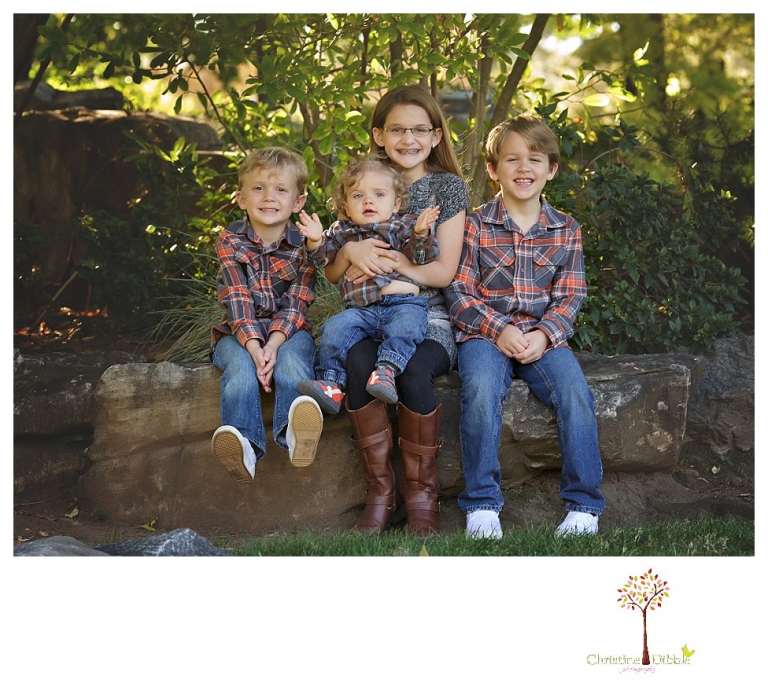 Sonora and Murphys family and child photographer Christine Dibble Photography takes fall family photos at Ironstone Vineyards of a family with small children.