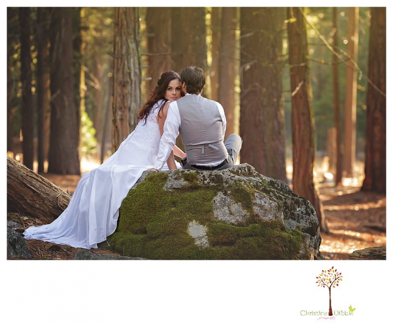 Sonora and Pinecrest wedding photographer Christine Dibble Photography takes wedding photos at a Pinecrest elopement ending with romantic wedding portraits.
