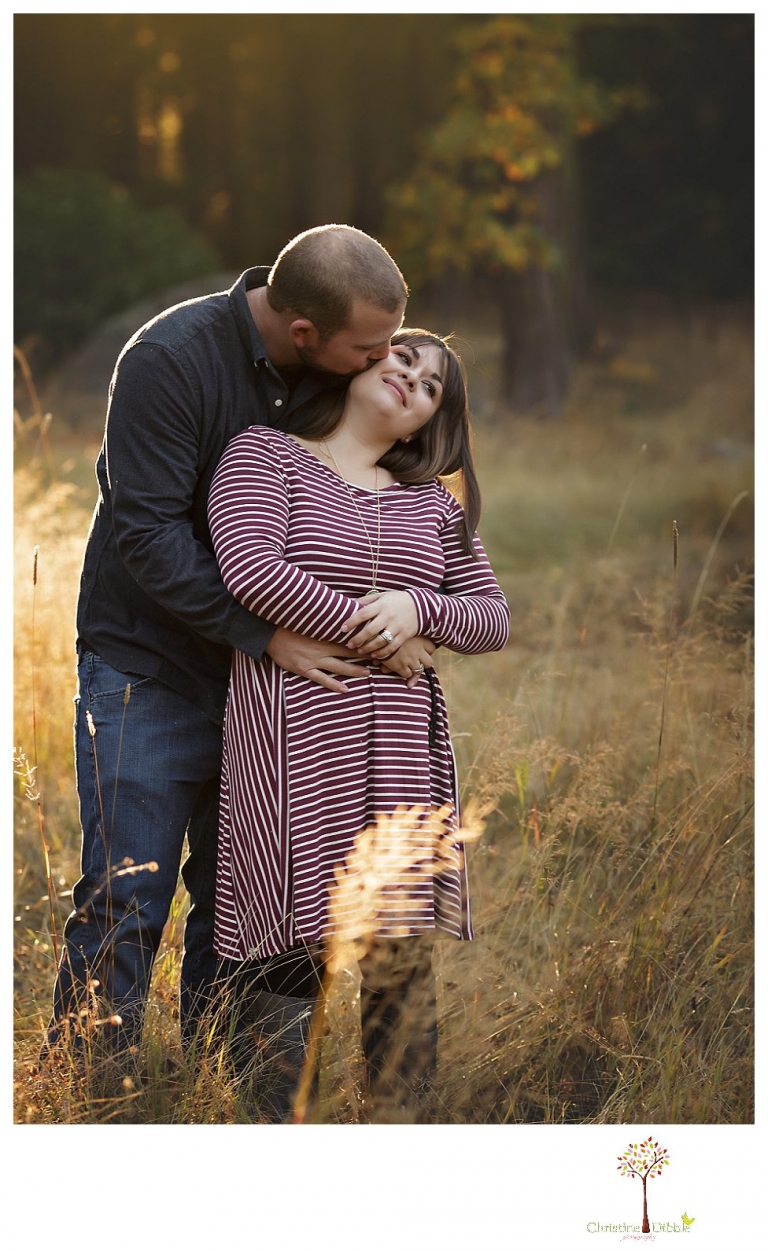 Sonora family photographer Christine Dibble Photography takes family portraits at Pinecrest Lake as the family plays in a field and then wears ugly sweaters for Christmas card photos.