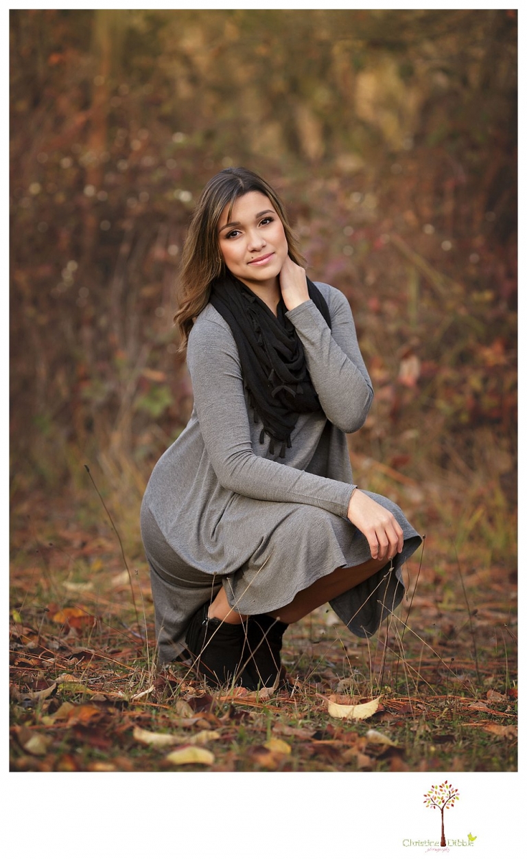 Sonora High senior portrait photographer Christine Dibble Photography takes senior portraits of the Sonora High Homecoming Queen at Indigeny Reserve on a cloudy winter day.