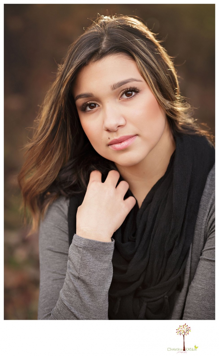 Sonora High senior portrait photographer Christine Dibble Photography takes senior portraits of the Sonora High Homecoming Queen at Indigeny Reserve on a cloudy winter day.