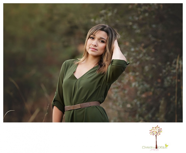 Sonora High senior portrait photographer Christine Dibble Photography takes senior portraits of the Sonora High Homecoming Queen at Indigeny Reserve on a cloudy winter day.