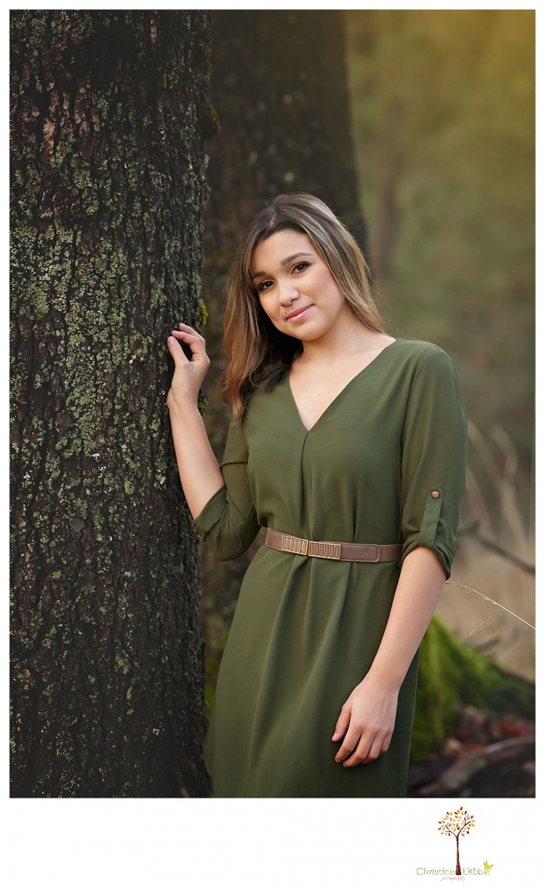 Sonora High senior portrait photographer Christine Dibble Photography takes senior portraits of the Sonora High Homecoming Queen at Indigeny Reserve on a cloudy winter day.