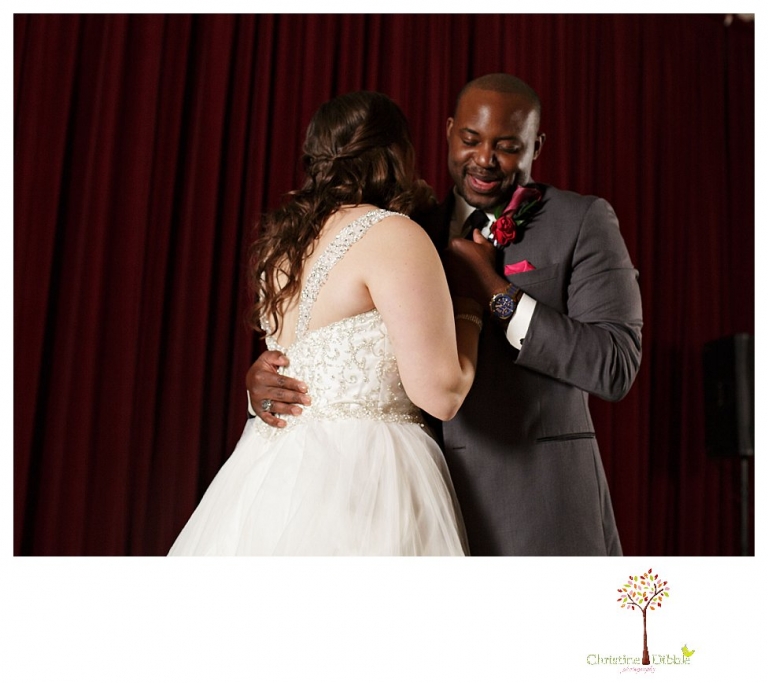 Sonora wedding photographer Christine Dibble Photography photographs a January wedding at the Sonora Opera Hall with bright colors and Nigerian traditions.